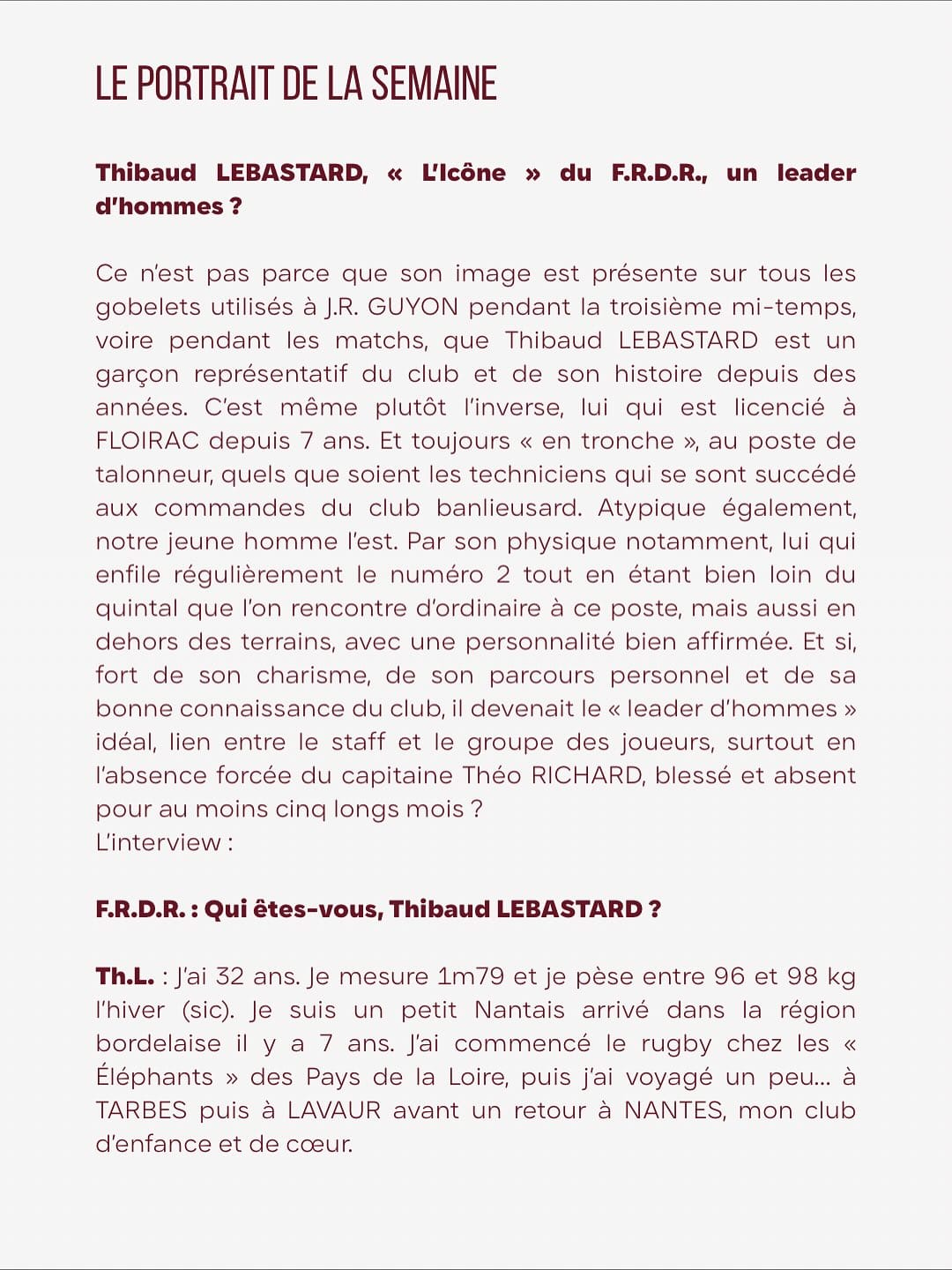 Portrait de la semaine 🎨Thibaud LEBASTARD, « L’Icône » du F.R.D.R., un leader d’hommes Nantais -2