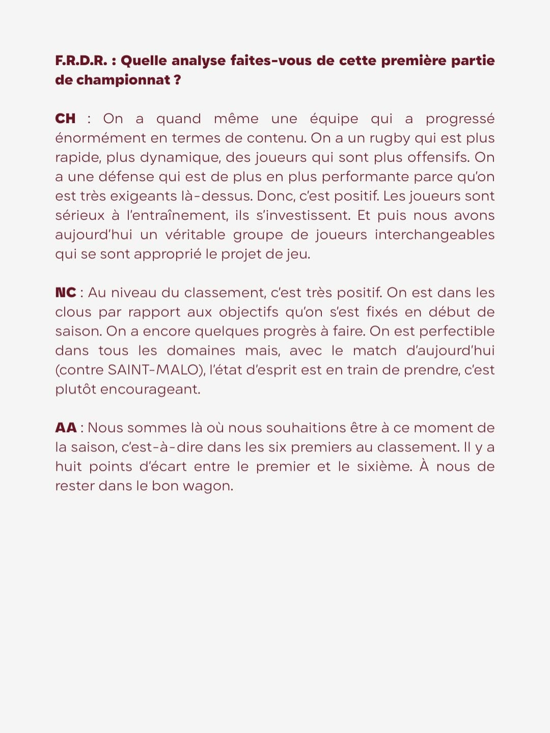 Portrait de la semaine 🎨Entretien à mi-saison avec le staff @hamacek_christophe @nicocabannes @-3