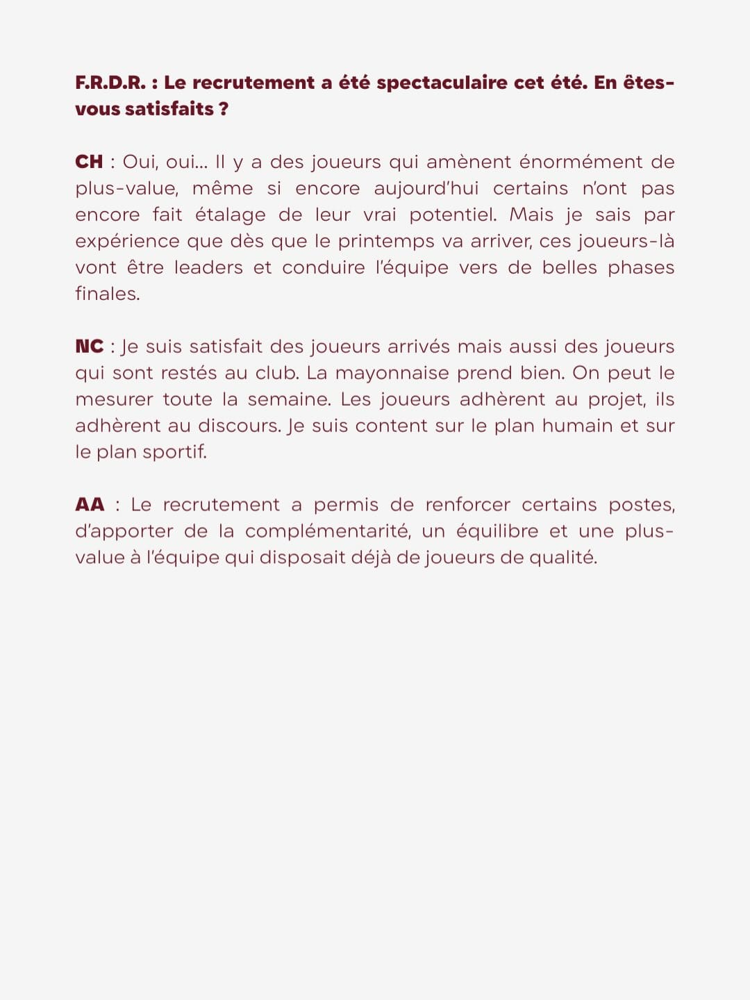 Portrait de la semaine 🎨Entretien à mi-saison avec le staff @hamacek_christophe @nicocabannes @-4