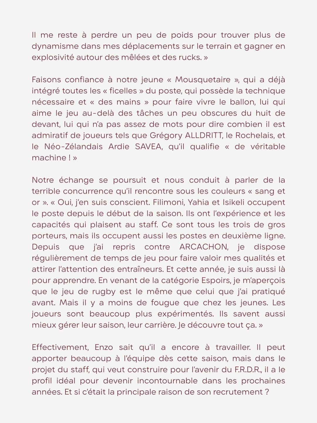 Portrait de la semaine 🎨Enzo PROSPER - Le « quatrième Mousquetaire ».Formé à Mont-de-Marsan et -4